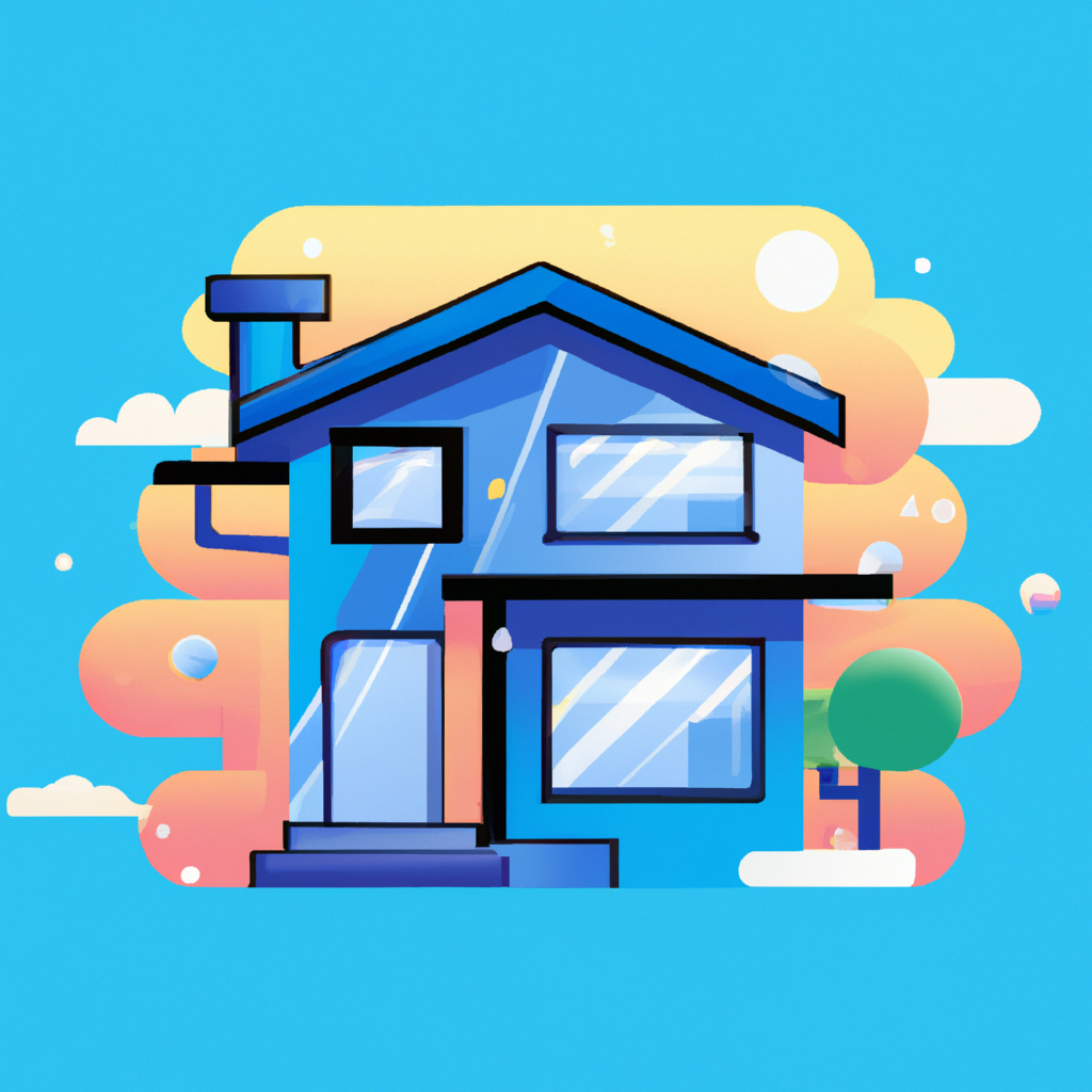 illustration of a home, modern design, for the web, cute, happy, 4k, high resolution, trending in artstation