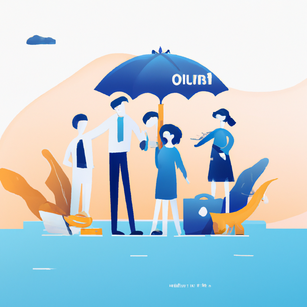 illustration of a insurance life, modern design, for the web, cute, happy, 4k, high resolution, trending in artstation